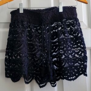 Miken Swim Black Lace High Waist Women Shorts